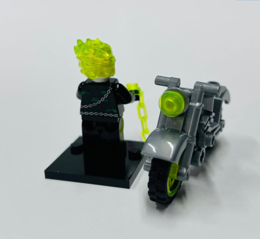 Custom Ghostrider On A Bike Minifigure