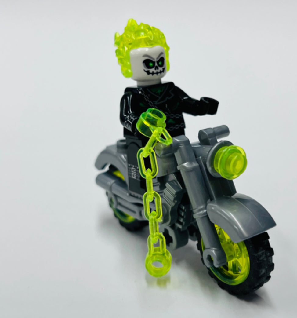 Custom Ghostrider On A Bike Minifigure