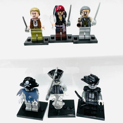 Custom Pirates Of The Caribbean Set Of 6 Minifigures