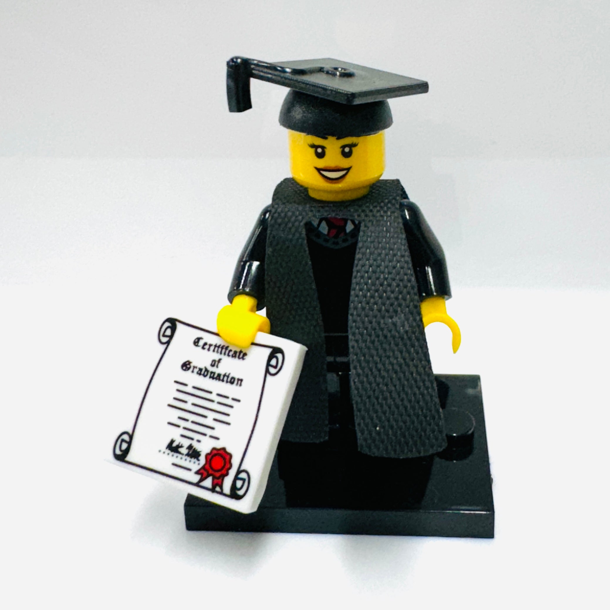 Graduation Miniature Custom Graduation Girl Minifigure – The Playwell Store