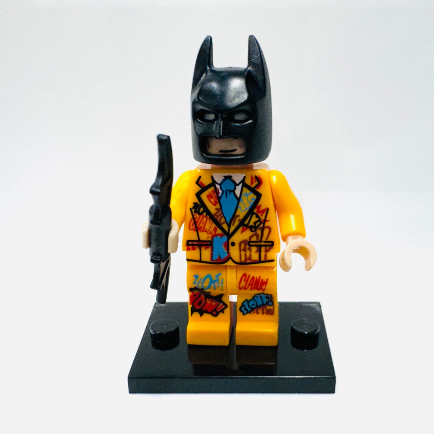 Custom Super Hero Graffiti Orange Bat Man Minifigure