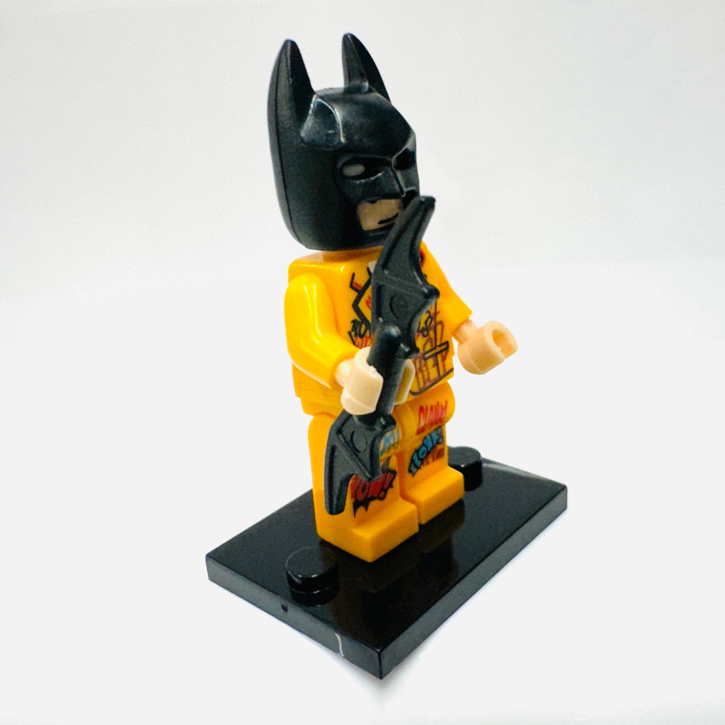 Custom Super Hero Graffiti Orange Bat Man Minifigure