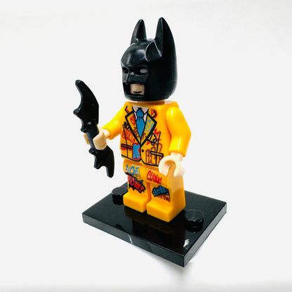 Custom Super Hero Graffiti Orange Bat Man Minifigure