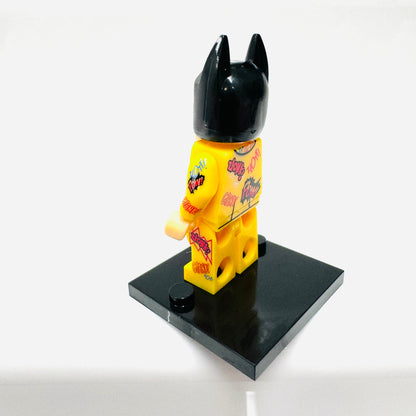 Custom Super Hero Graffiti Yellow Bat Man Minifigure