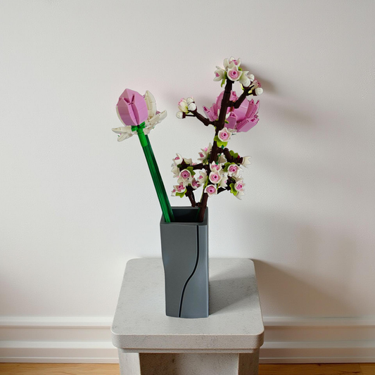 Vase for Lego or Dried  Flowers 15cm 3D-Printed Vase in Pastel & Sleek Greys