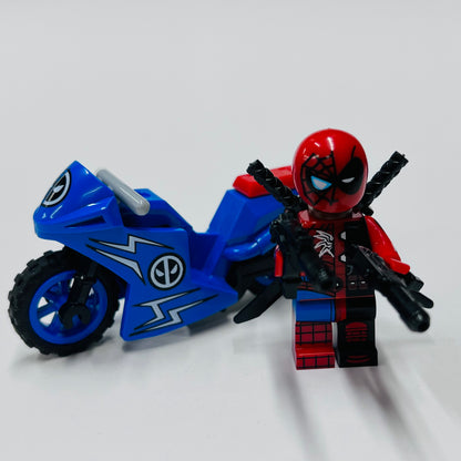 Custom Spider-pool With A Bike  Minifigure