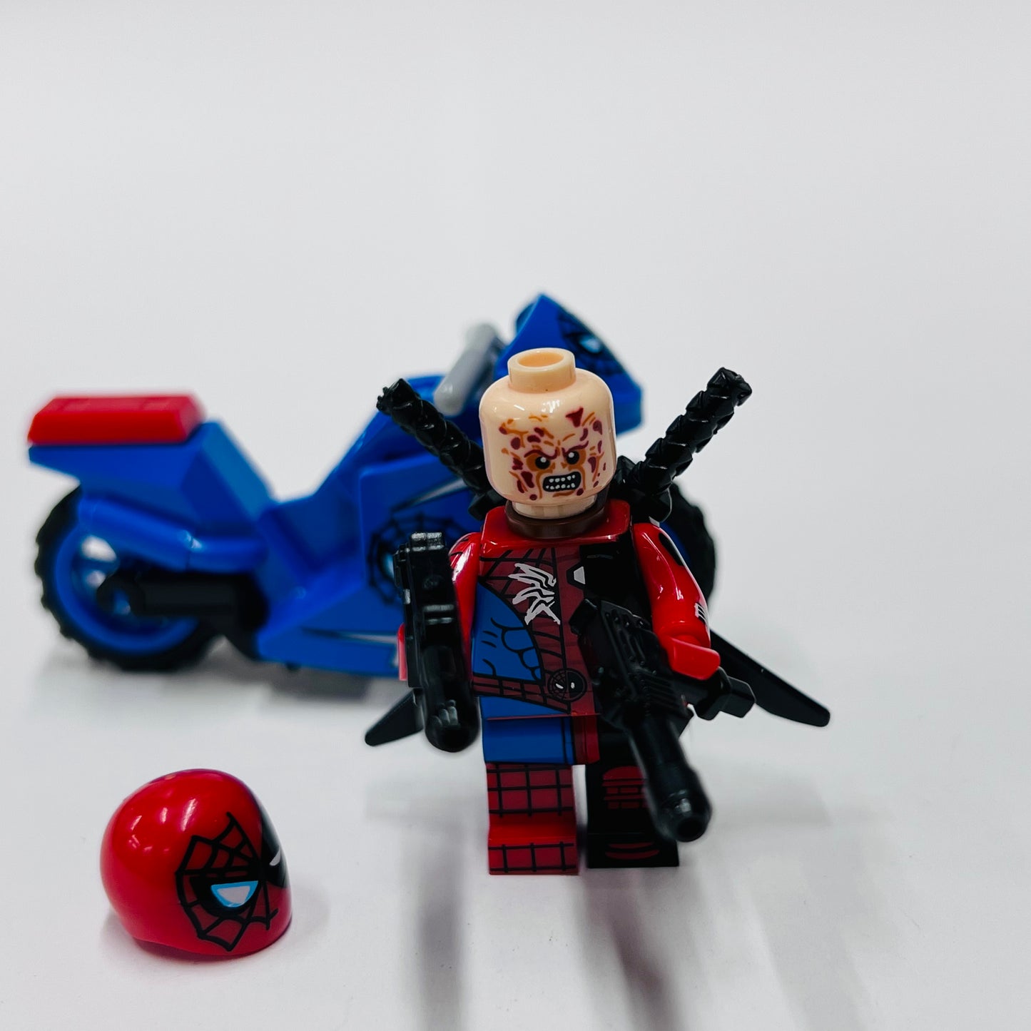 Custom Spider-pool With A Bike  Minifigure