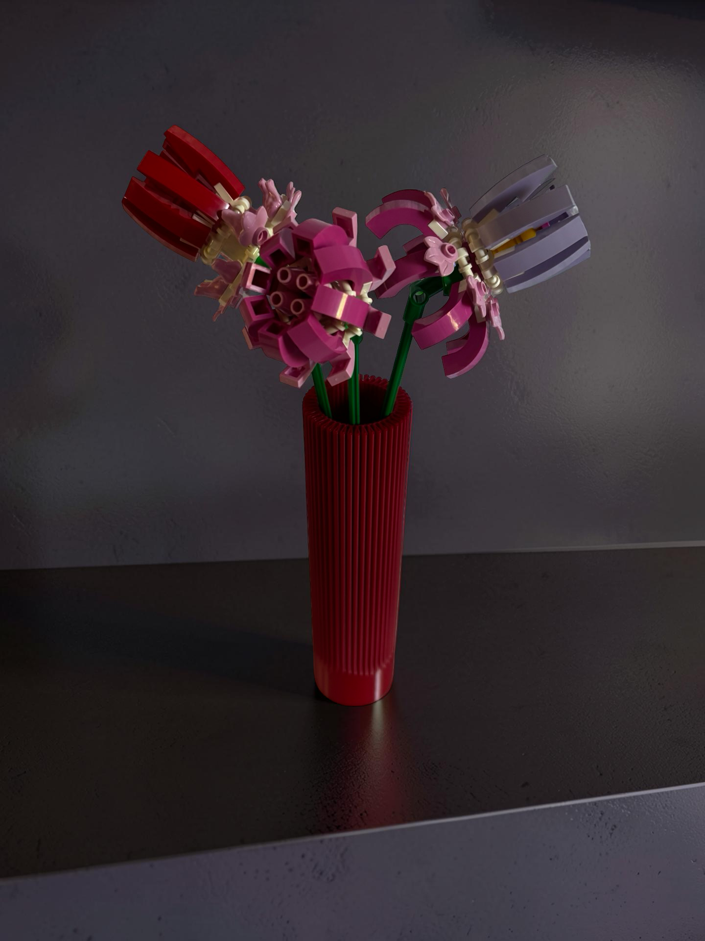 Vases For All LEGO Flowers Sets, Botanicals & Roses In A Modern Ribbed Design
