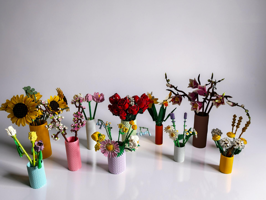 Vases For All LEGO Flowers Sets, Botanicals & Roses In A Modern Knitted Design
