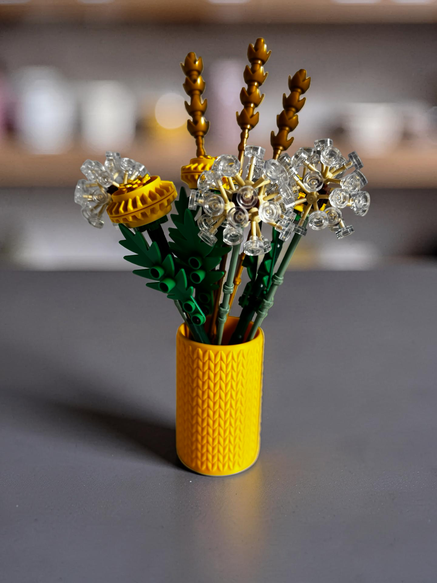 Vase for LEGO Botanicals Field Flowers 30701 | Modern Knitted Vase | 8cm Tall