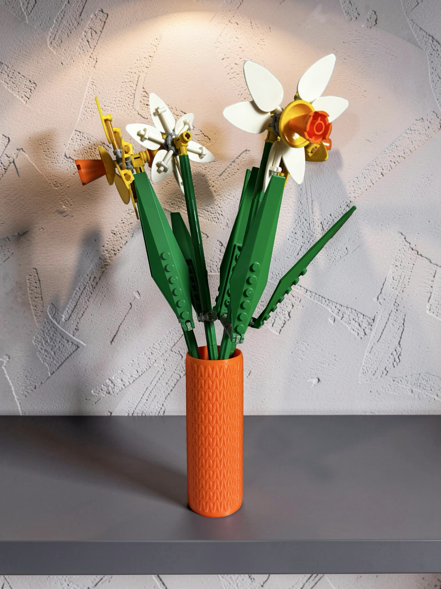 Vase for LEGO Icons Daffodils 40646 | Modern Knitted Vase | 11cm Tall
