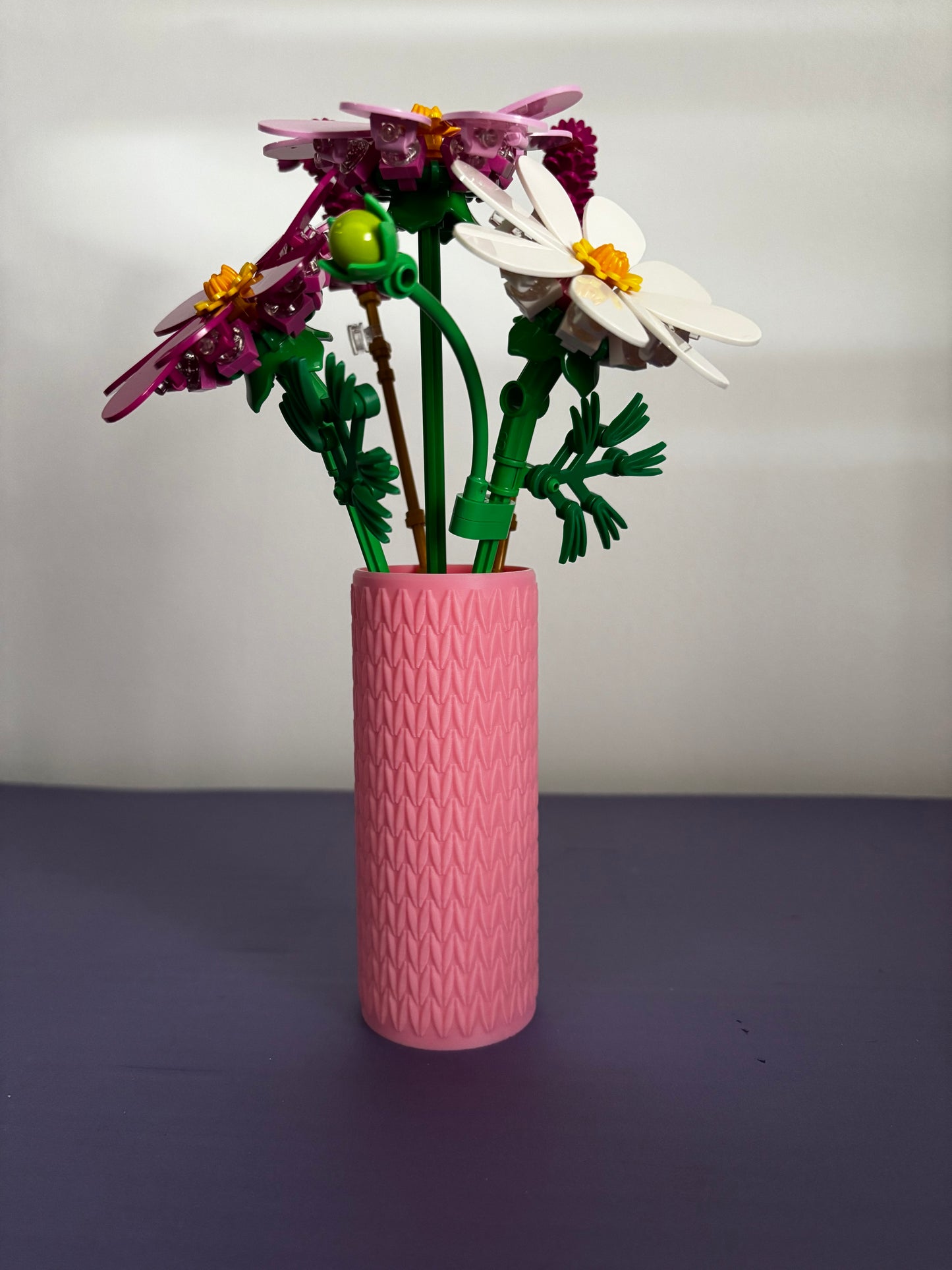 Vase for LEGO Botanicals Cosmos Flowers 11514 | Modern Knitted Vase | 11cm  Tall