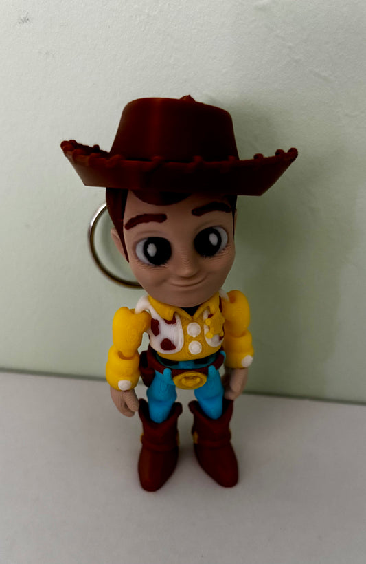 Woody-Inspired Cowboy Keyring | Cute 3D printed Backpack Charm | 8cm