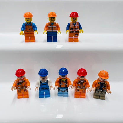 Custom Workforce/construction Minifigures Set Of 8 Figures