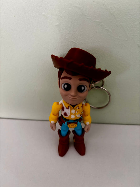 Woody-Inspired Cowboy Keyring | Cute 3D printed Backpack Charm | 8cm