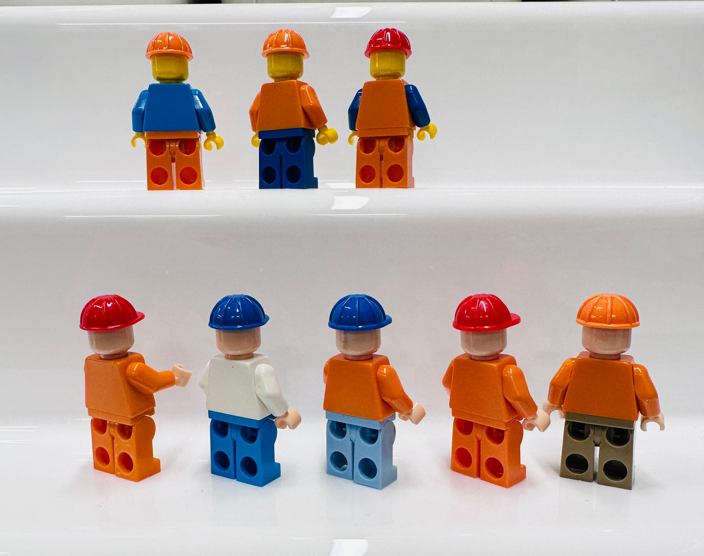 Custom Workforce/construction Minifigures Set Of 8 Figures