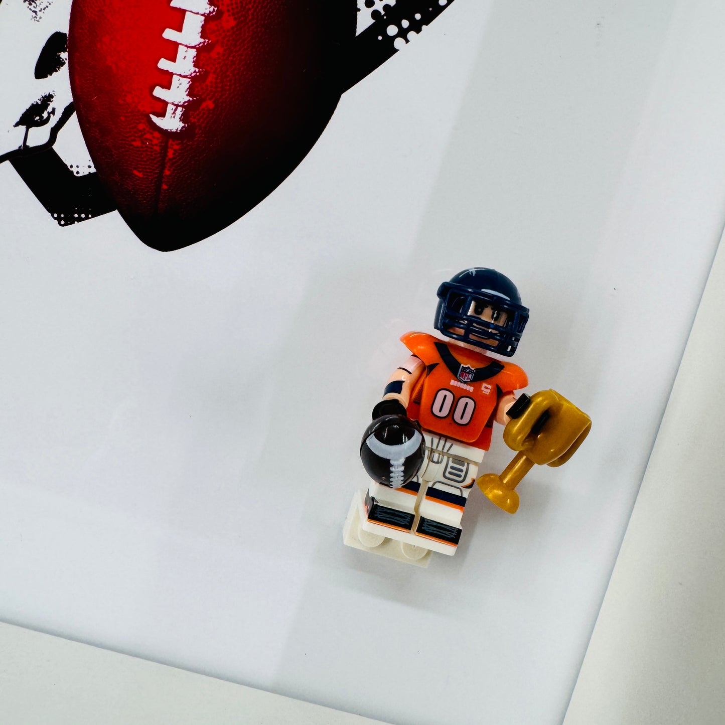 American Footballer BRONCOS Figure in a Frame