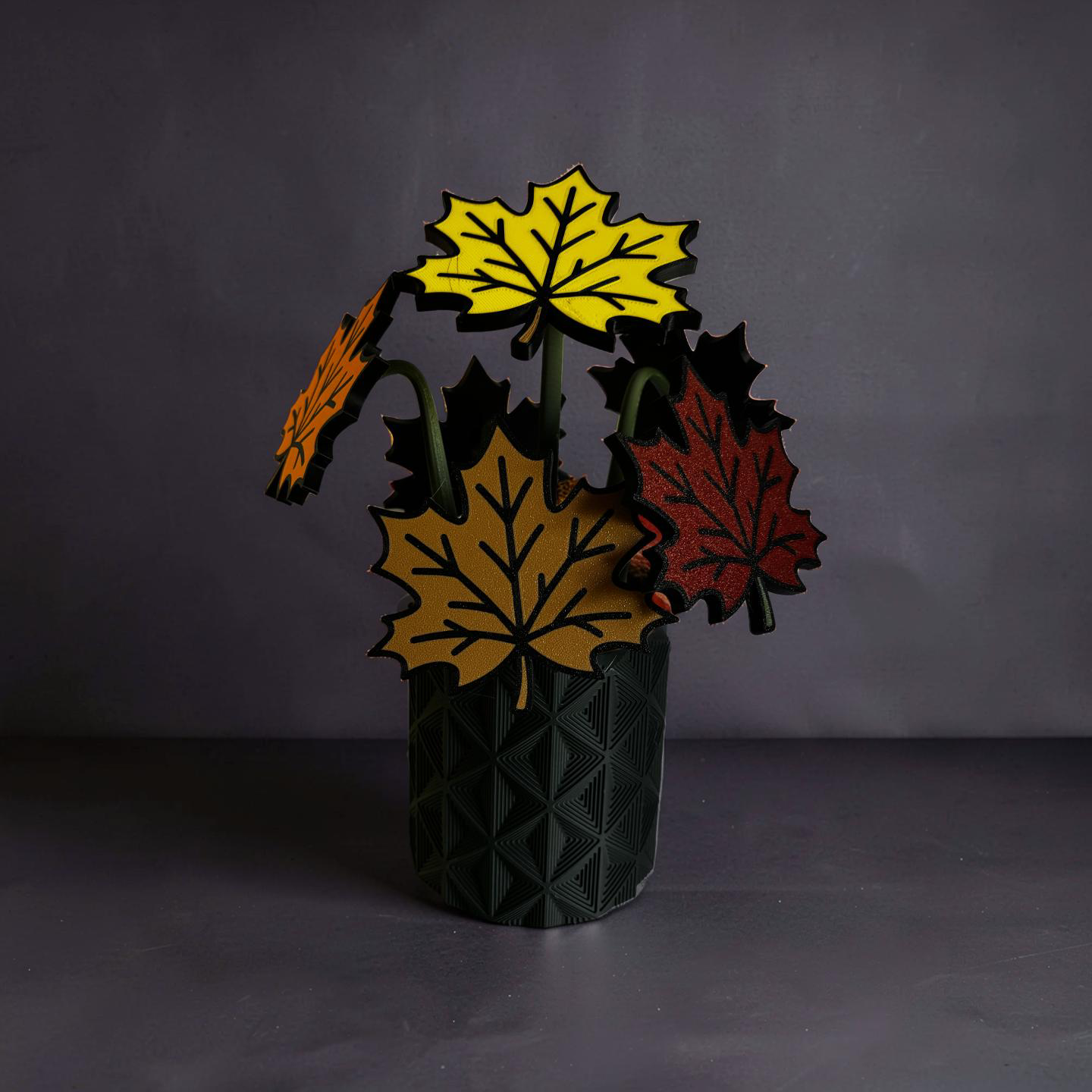 Autumn Leaf Coaster Set with Magnetic Holder | 6 Leaf Coasters | Modern decor