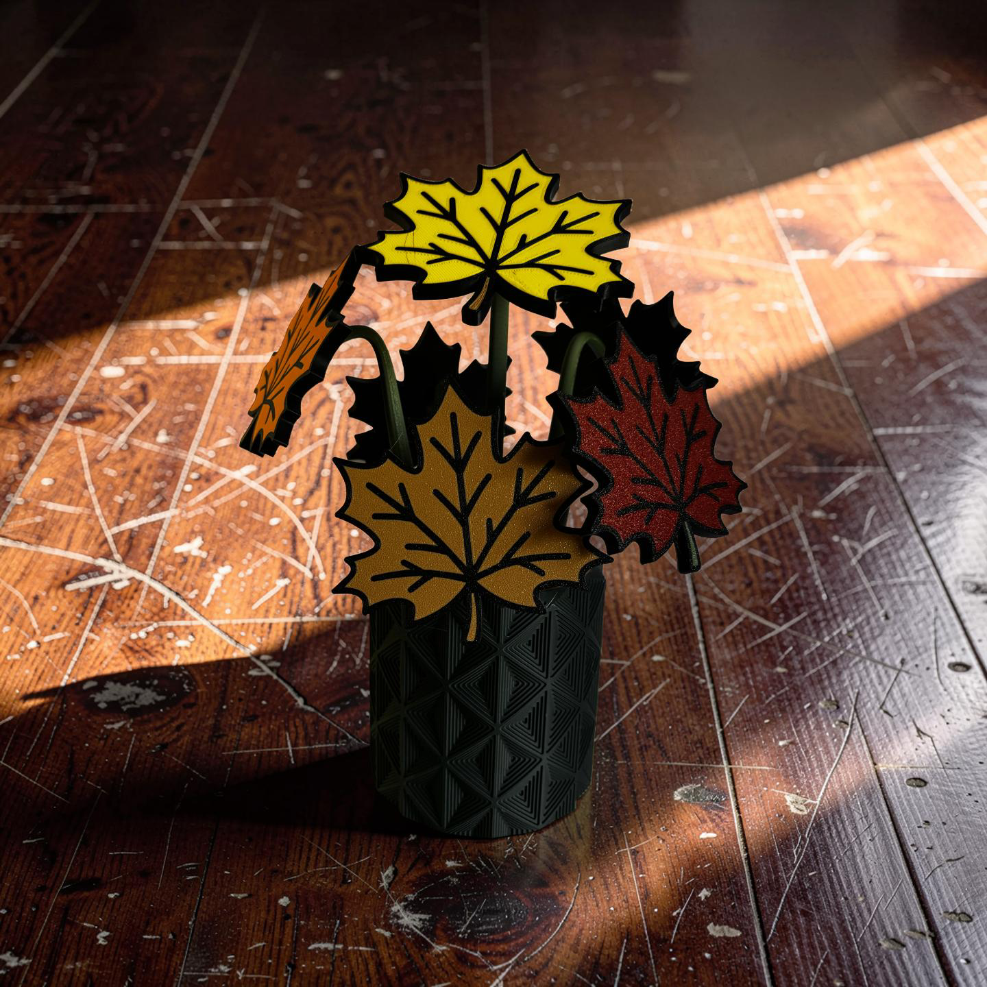 Autumn Leaf Coaster Set with Magnetic Holder | 6 Leaf Coasters | Modern decor