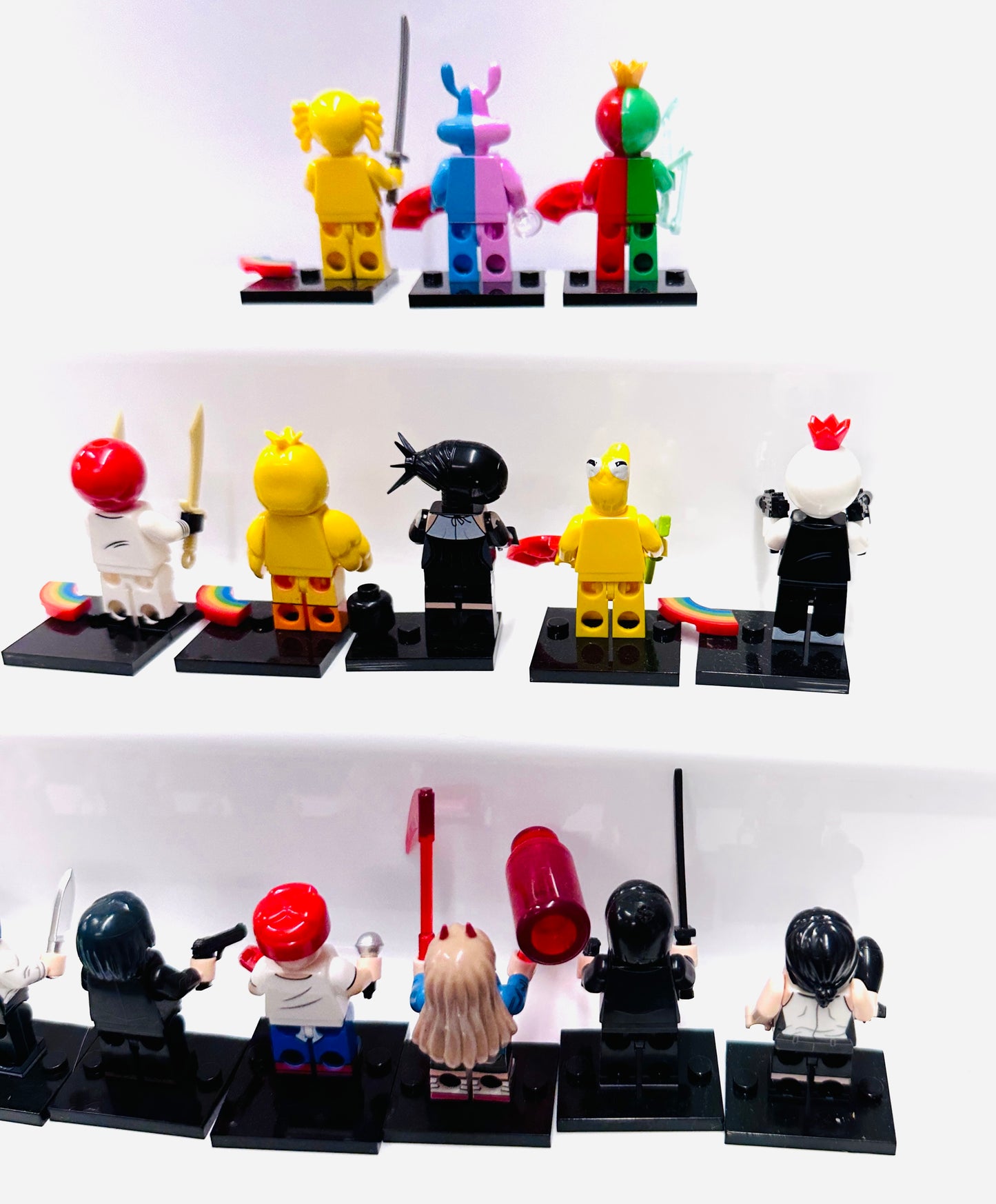 Custom Rainbow Minifigures Set Of 15 Figures