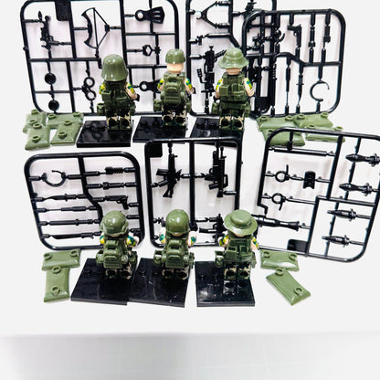 Custom Jungle Army Minifigures, Set Of 6 Figures