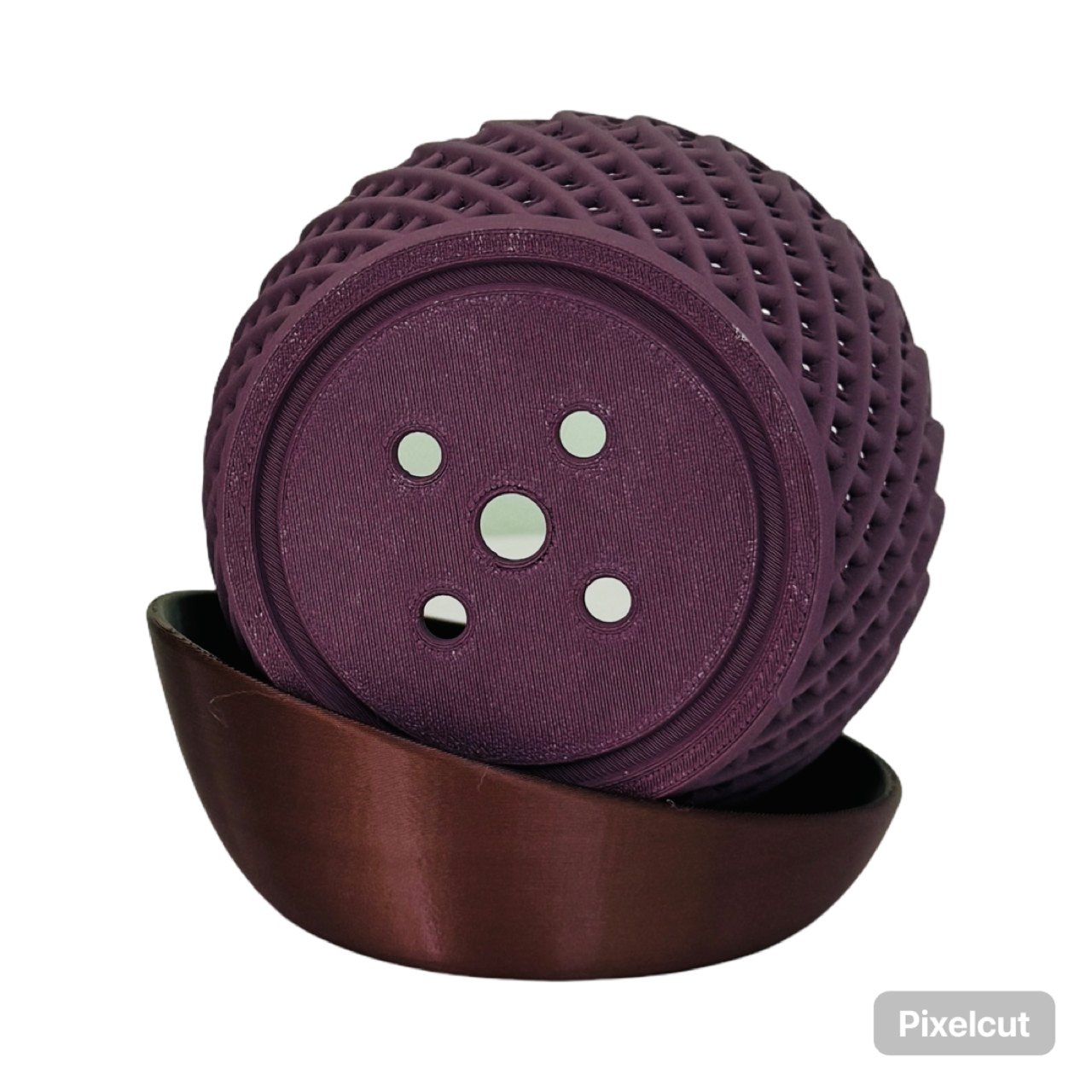 3D Printed Mauve Planter with Copper Base