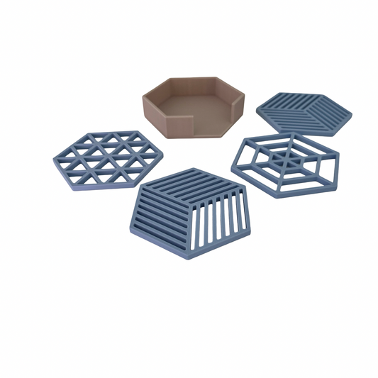 3D Printed Geometric Coasters (Set of 4)