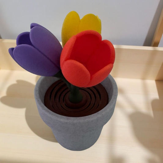 3D Printed Tulip Flower in Pot Fidget Toy