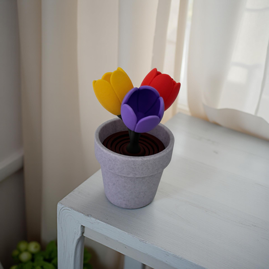 3D Printed Tulip Flower in Pot Fidget Toy