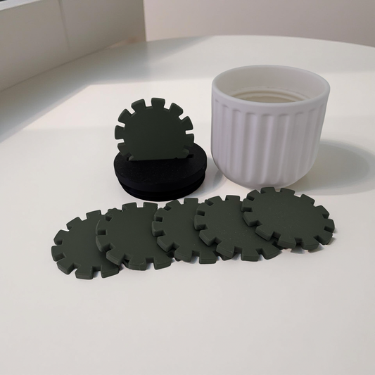 3D Printed Cactus-Themed Coasters (Set of 6)