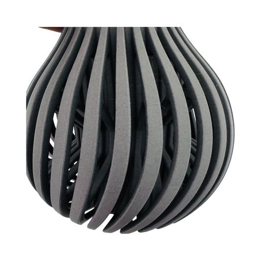 3D Printed Grey Silhouette Vase with Rose Neck