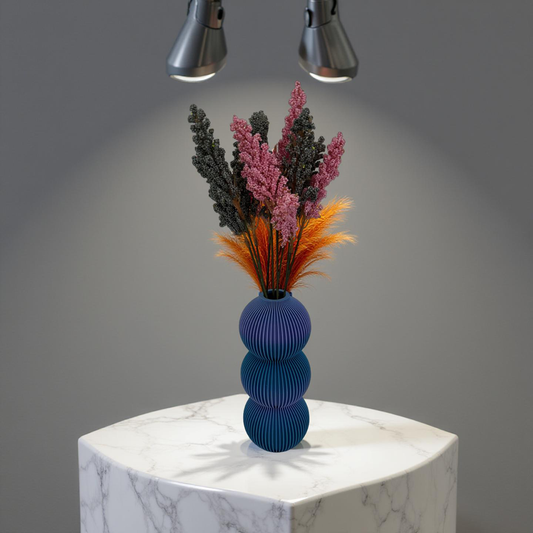 3D Printed Blue Bubble Vase