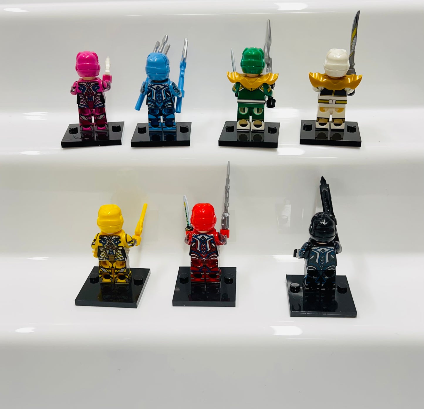 Custom Power Rangers Minifigures Set Of 7 Figures, LAST SET.