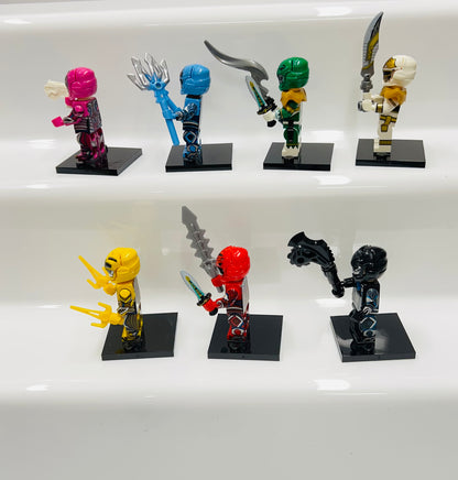 Custom Power Rangers Minifigures Set Of 7 Figures, LAST SET.