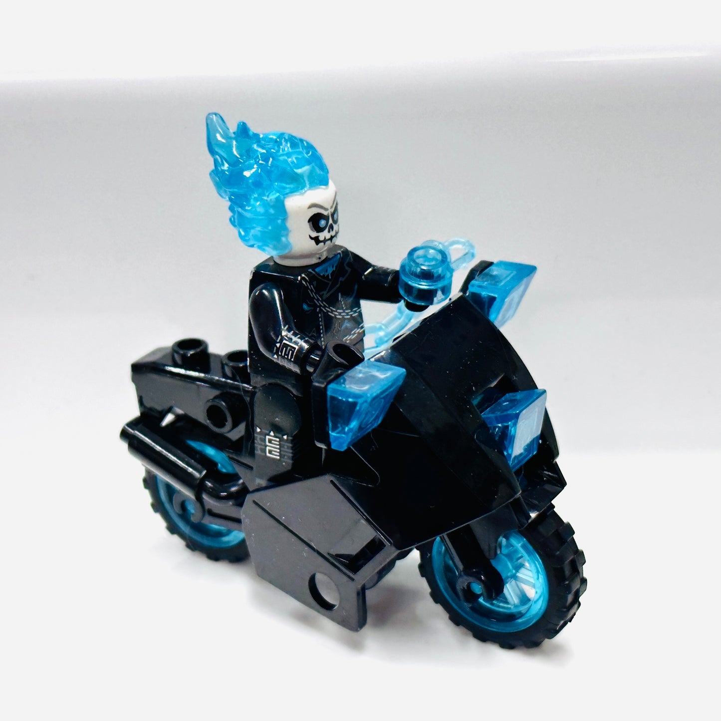 Custom Ghostrider On A Bike Blue Minifigure