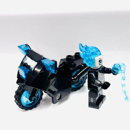 Custom Ghostrider On A Bike Blue Minifigure