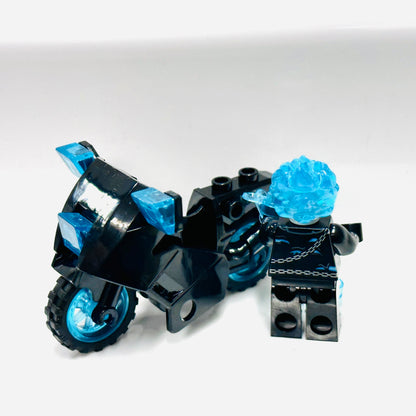 Custom Ghostrider On A Bike Blue Minifigure