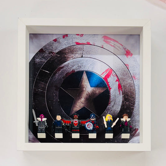 Falcon & Winter Soldier Minifigures in a Frame