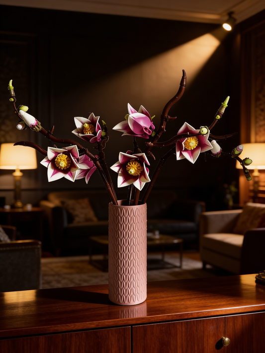 Vase for LEGO Magnolia Branches 11510 | Modern Knitted Vase | 18cm Tall