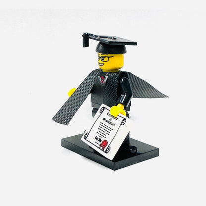 Custom Graduation Girl With Black Glasses Minifigure, Limited Stock