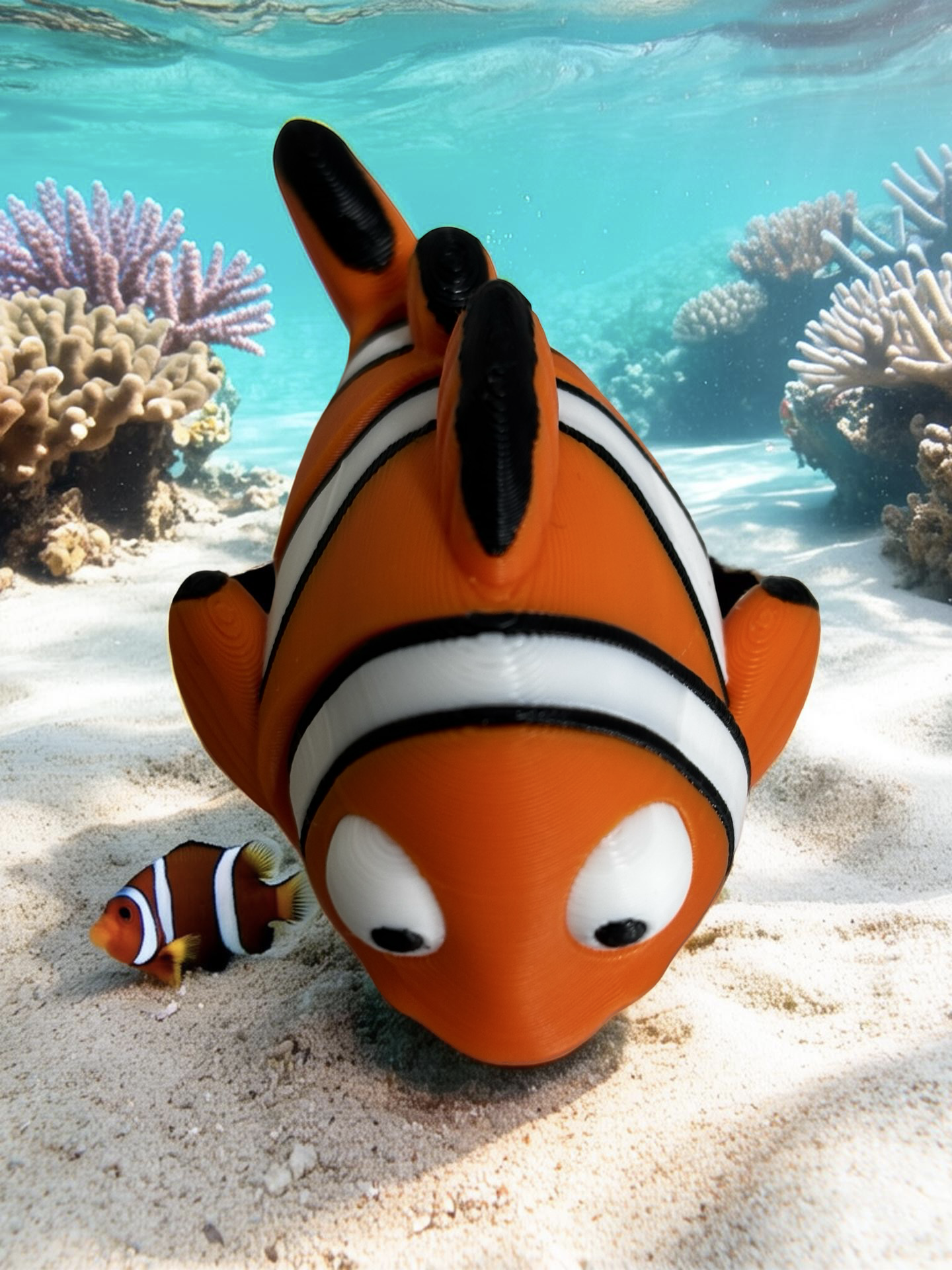 Clownfish (Nemo) Fidget Toy or 3D Printed Keychain, Ocean Friend