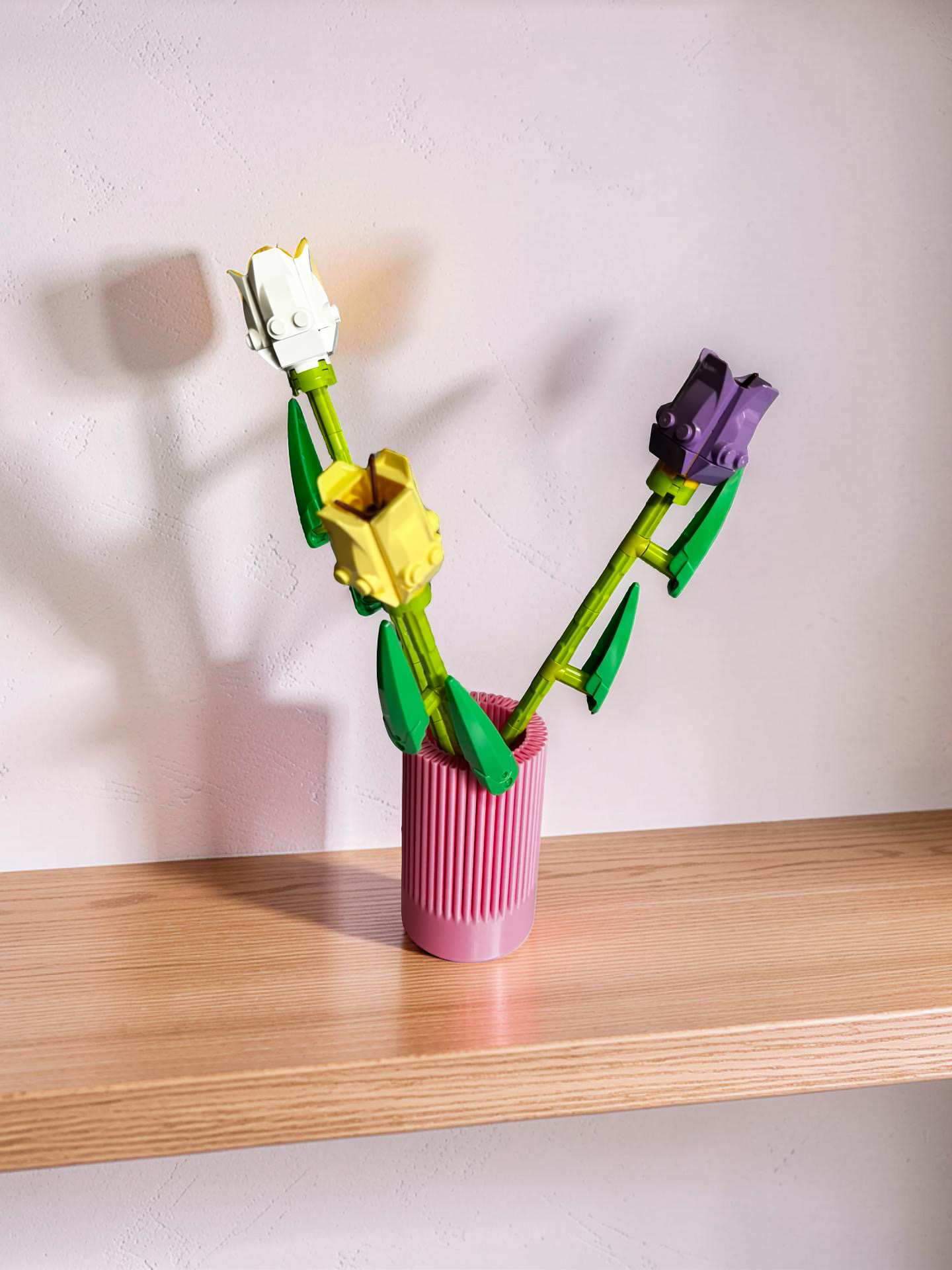 Vases For All LEGO Flowers Sets, Botanicals & Roses In A Modern Ribbed Design