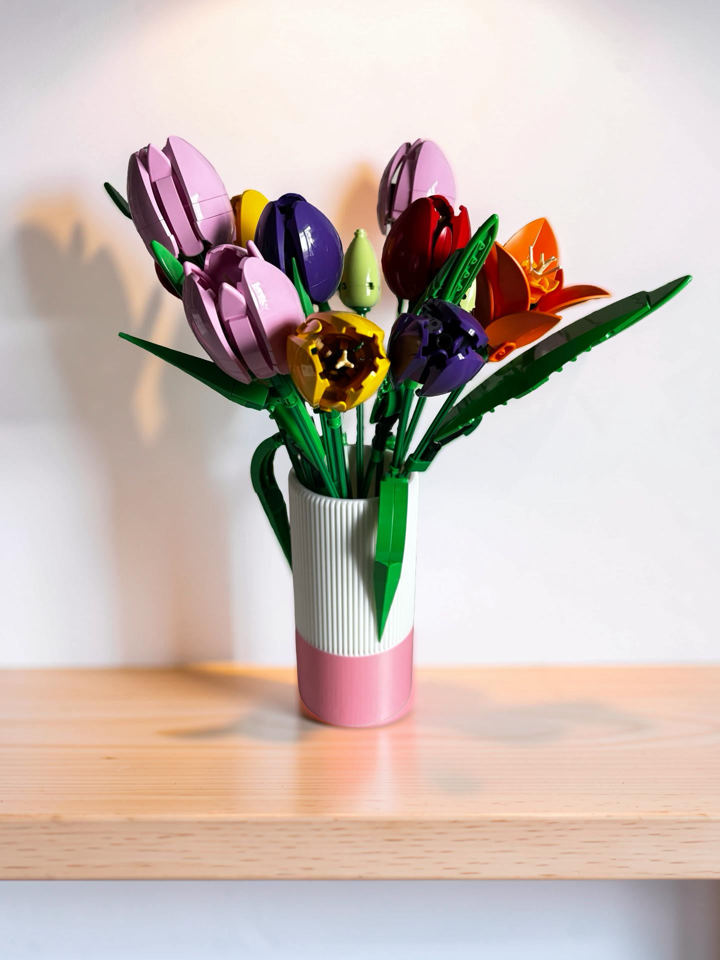 Vases For All LEGO Flowers Sets, Botanicals & Roses In A Modern Ribbed Design