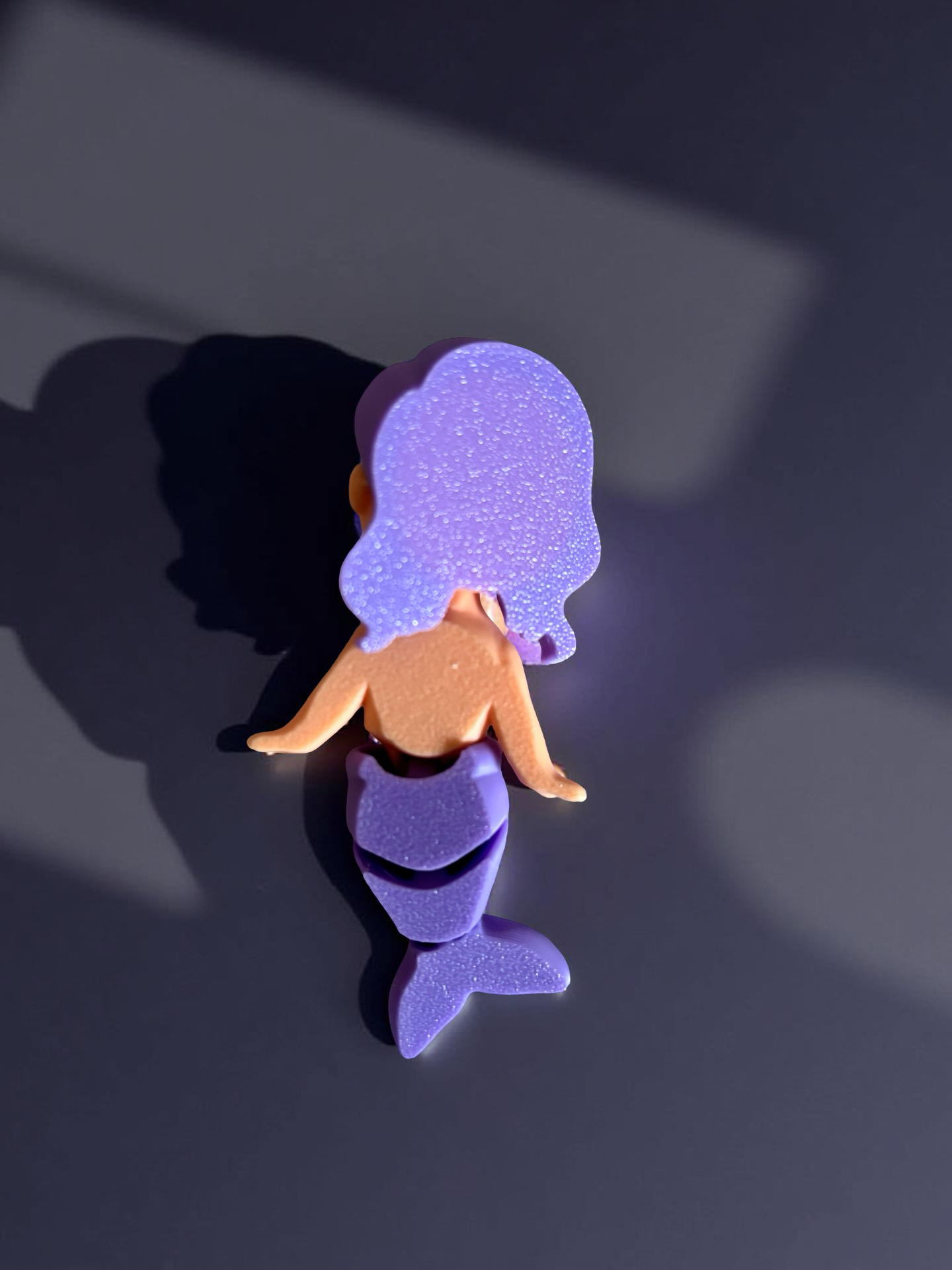 Purple Bikini Mermaid Fidget Toy - 3D Printed Keychain, 7cm Ocean Friend