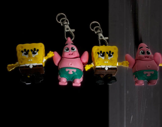 SpongeBob & Patrick Keychain / Fidget Toy Set – PLA – Cute Cartoon Design