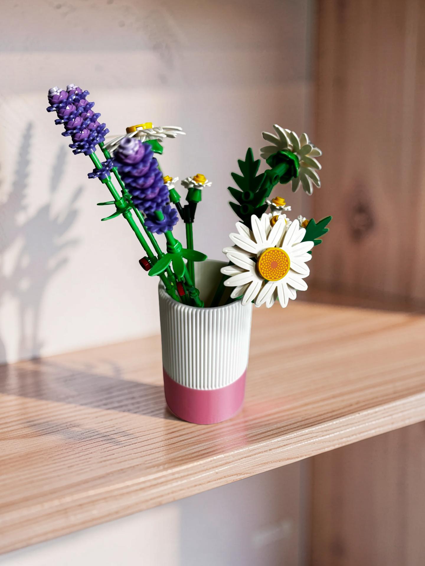 Vases For All LEGO Flowers Sets, Botanicals & Roses In A Modern Ribbed Design