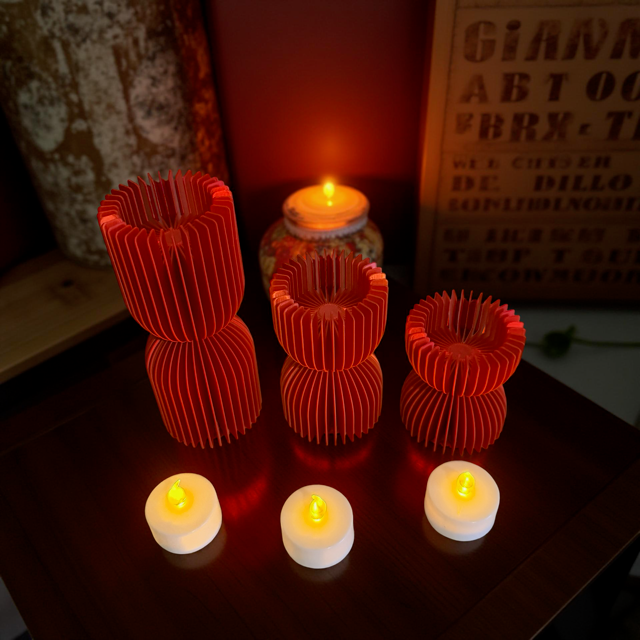 Trio of Interlocking Tealight Holders - Hourglass