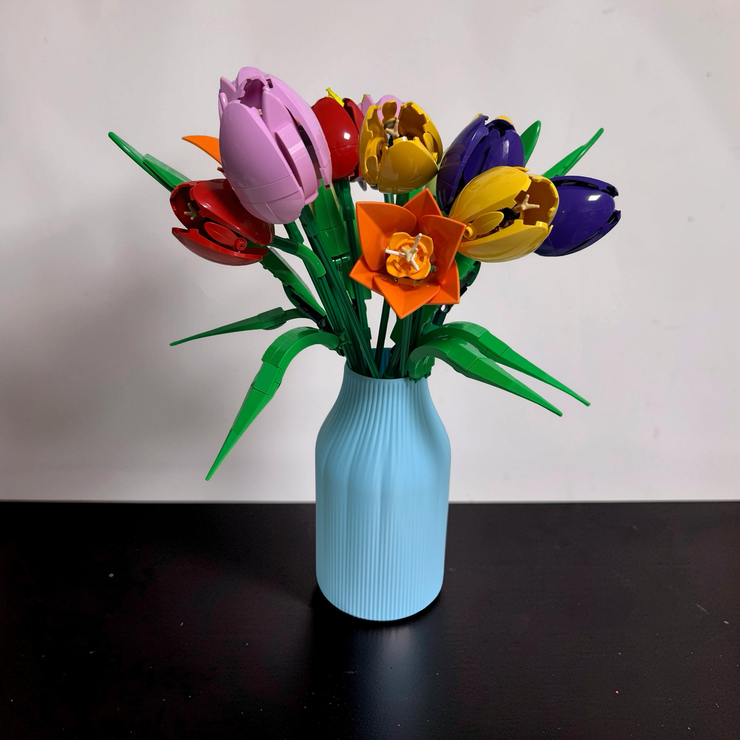 Vase for Lego Botanical Flower Display Vase 17cm Ribbed Cylinder