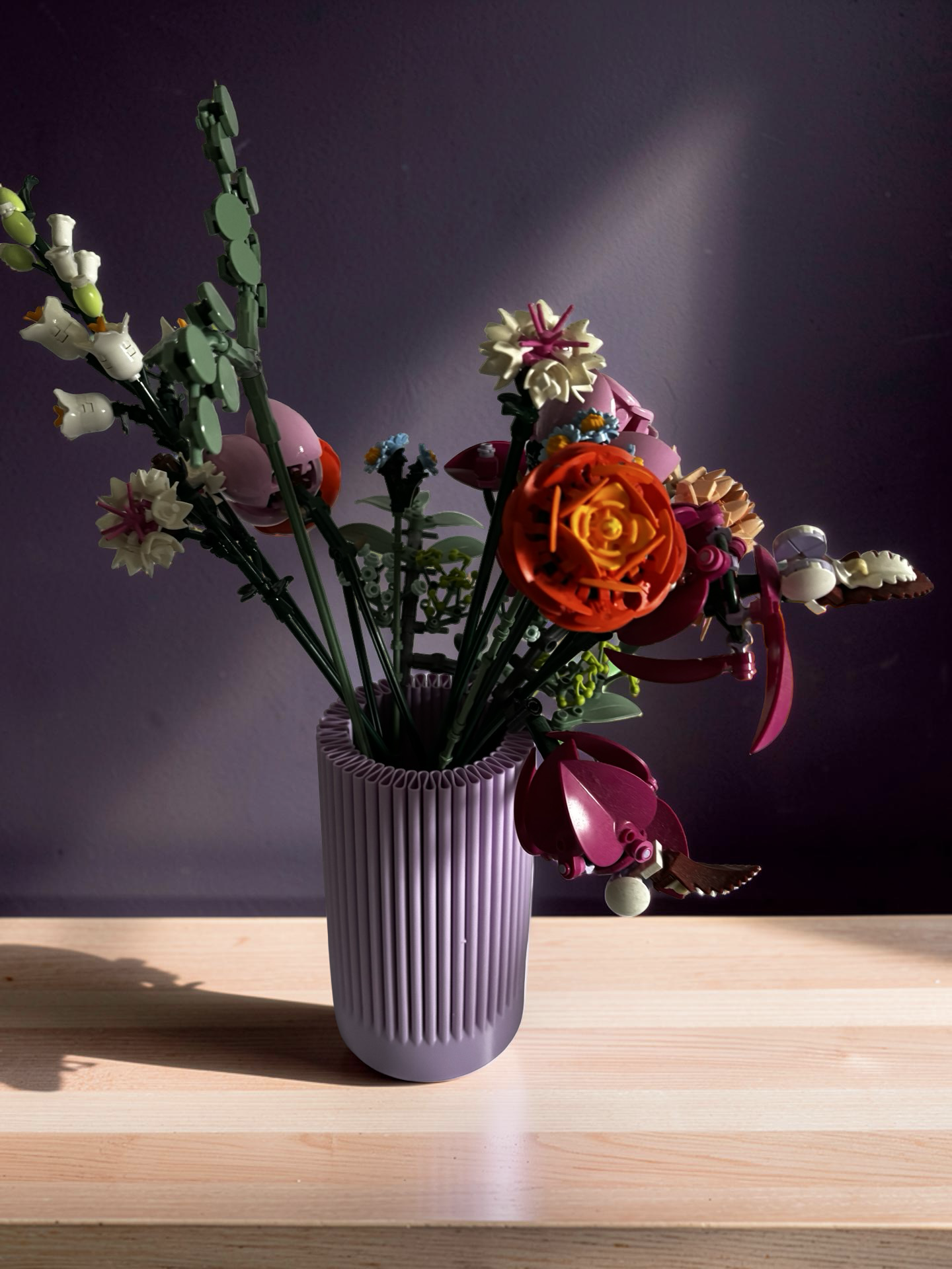 Vase for LEGO Bouquets, Botanicals & Flowers Sets 10313 | Modern Ribbed Vase