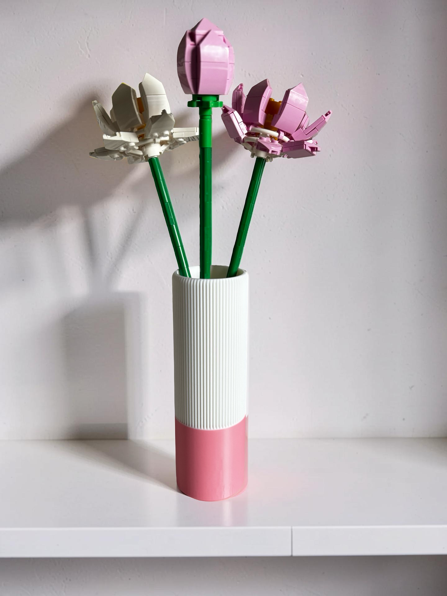 Vase for LEGO Lotus Flower Set 40647– 17cm Vase – Custom Colour Base
